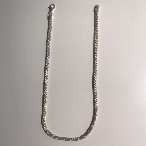 Italian Sterling Silver Mesh Woven Chain Necklace - Picture 6 of 8